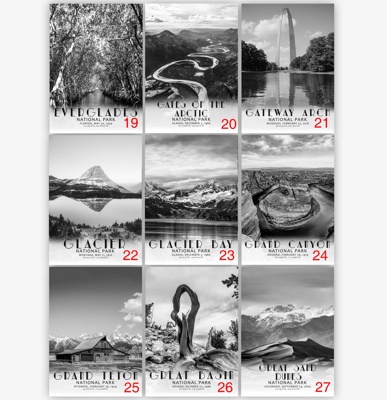 National Park Poster Print Set of Prints National Park - Etsy