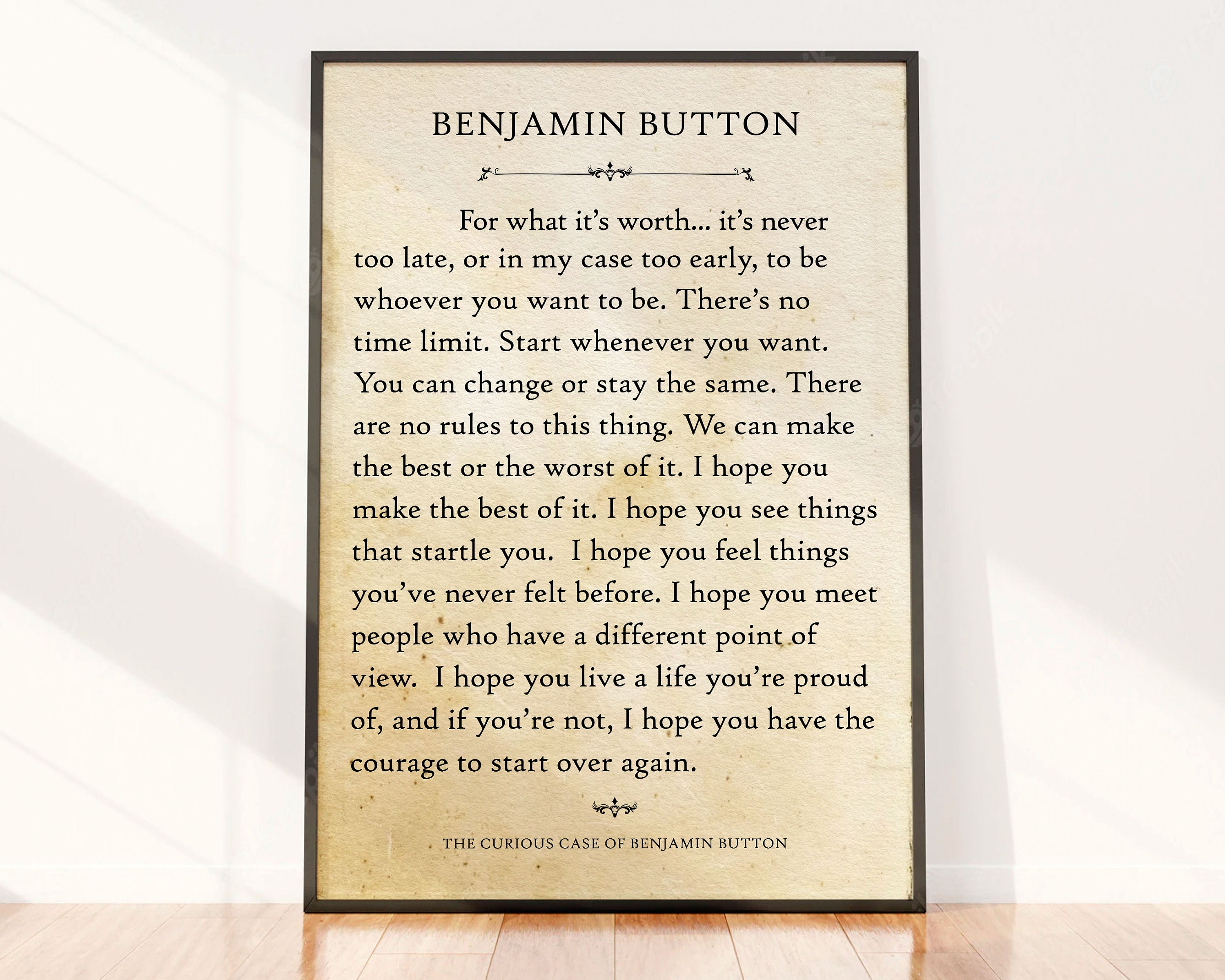 Benjamin Button Quote - Etsy Norway, image size:3000x2400