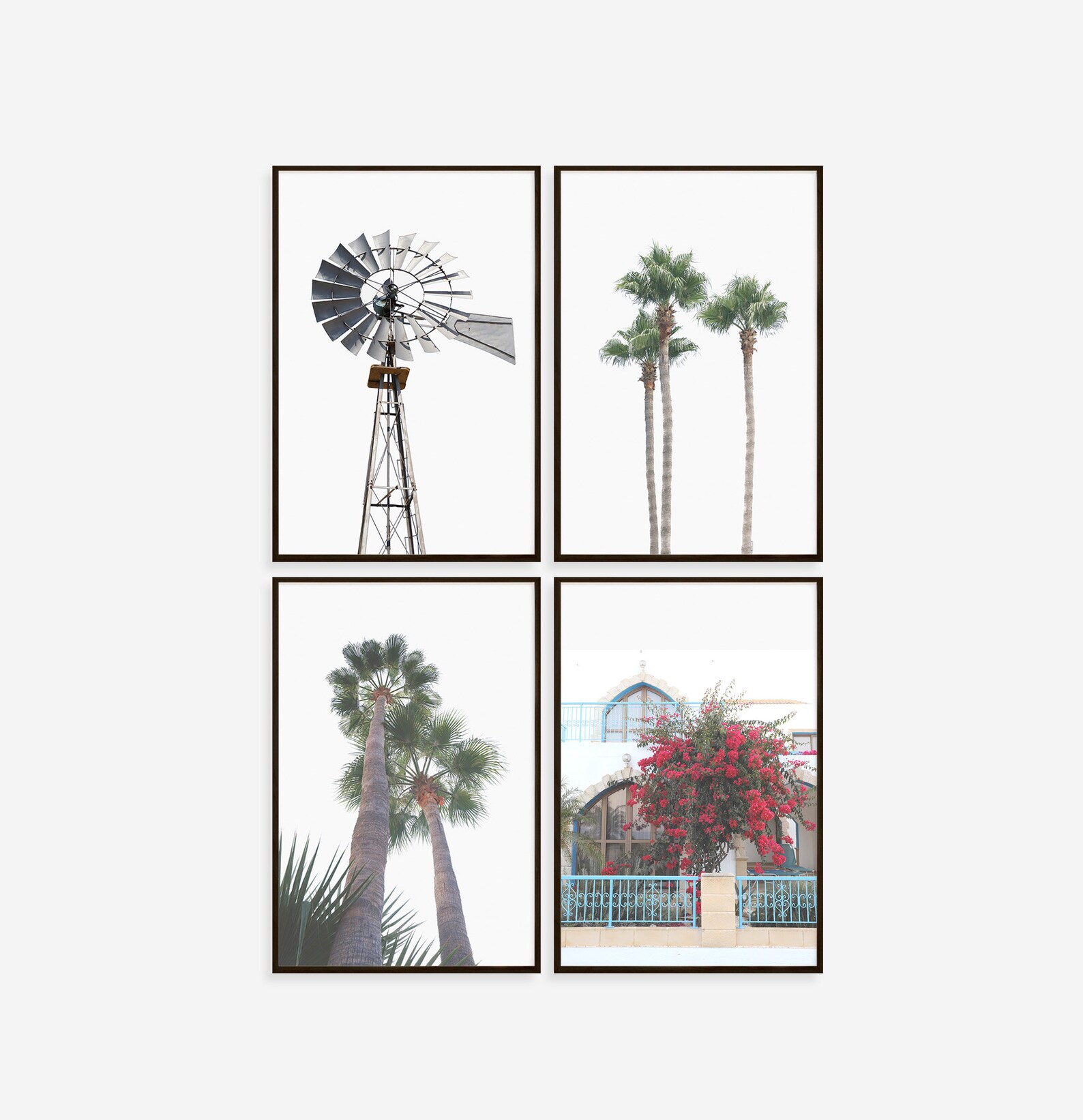 Coastal Prints Beach Wall Art Set of 4 Prints Palm Tree Etsy