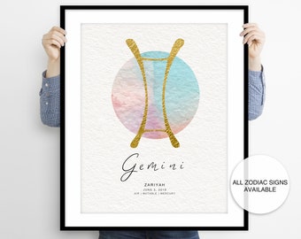 Custom Birth Chart Print: Zodiac Astrology Wall Art