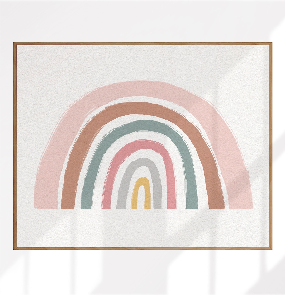 Rainbow Baby Room Decor, Boho Nursery Printable Wall Art, Nursery Decor ...