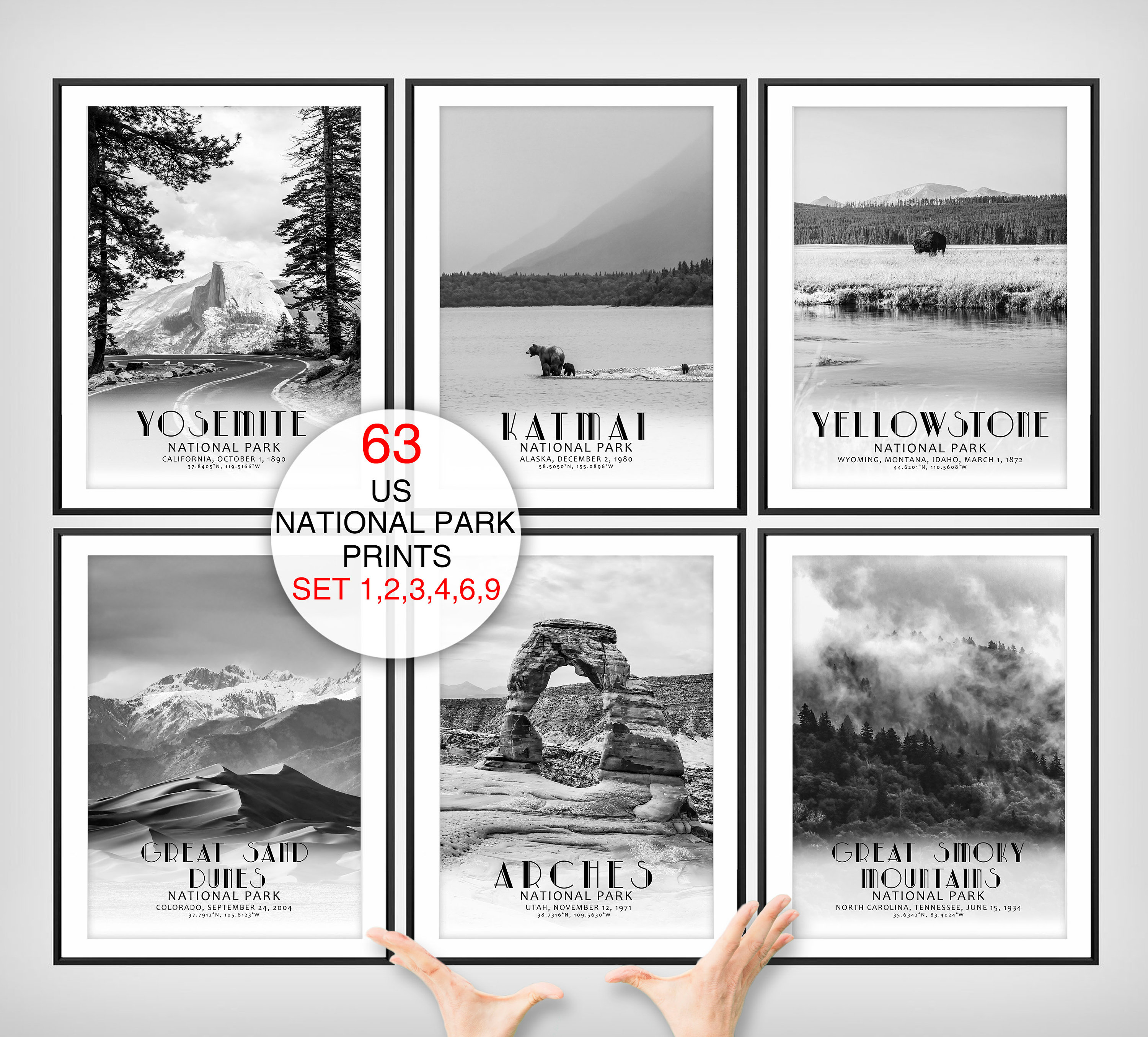 National Park Poster Print Set of Prints National Park | Etsy