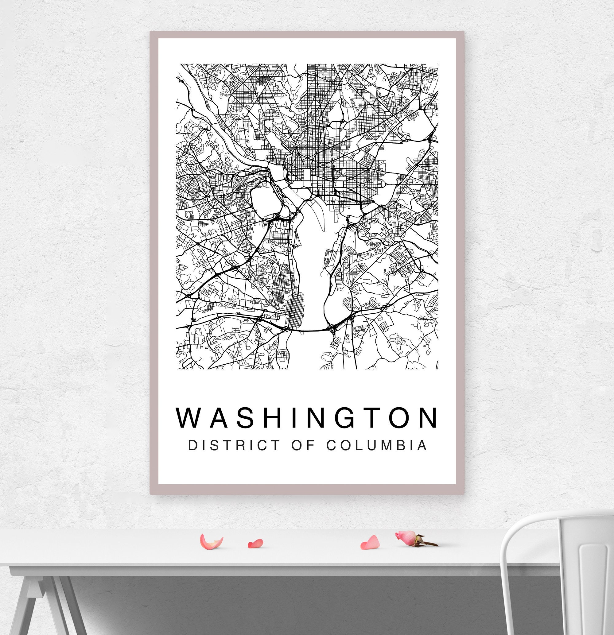 Washington DC Map Print Washington Dc Washington Map Print | Etsy