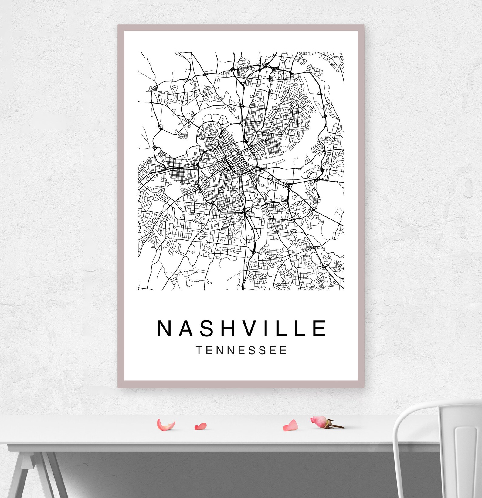 Nashville Map Print Printable Map Art Digital Download Map | Etsy
