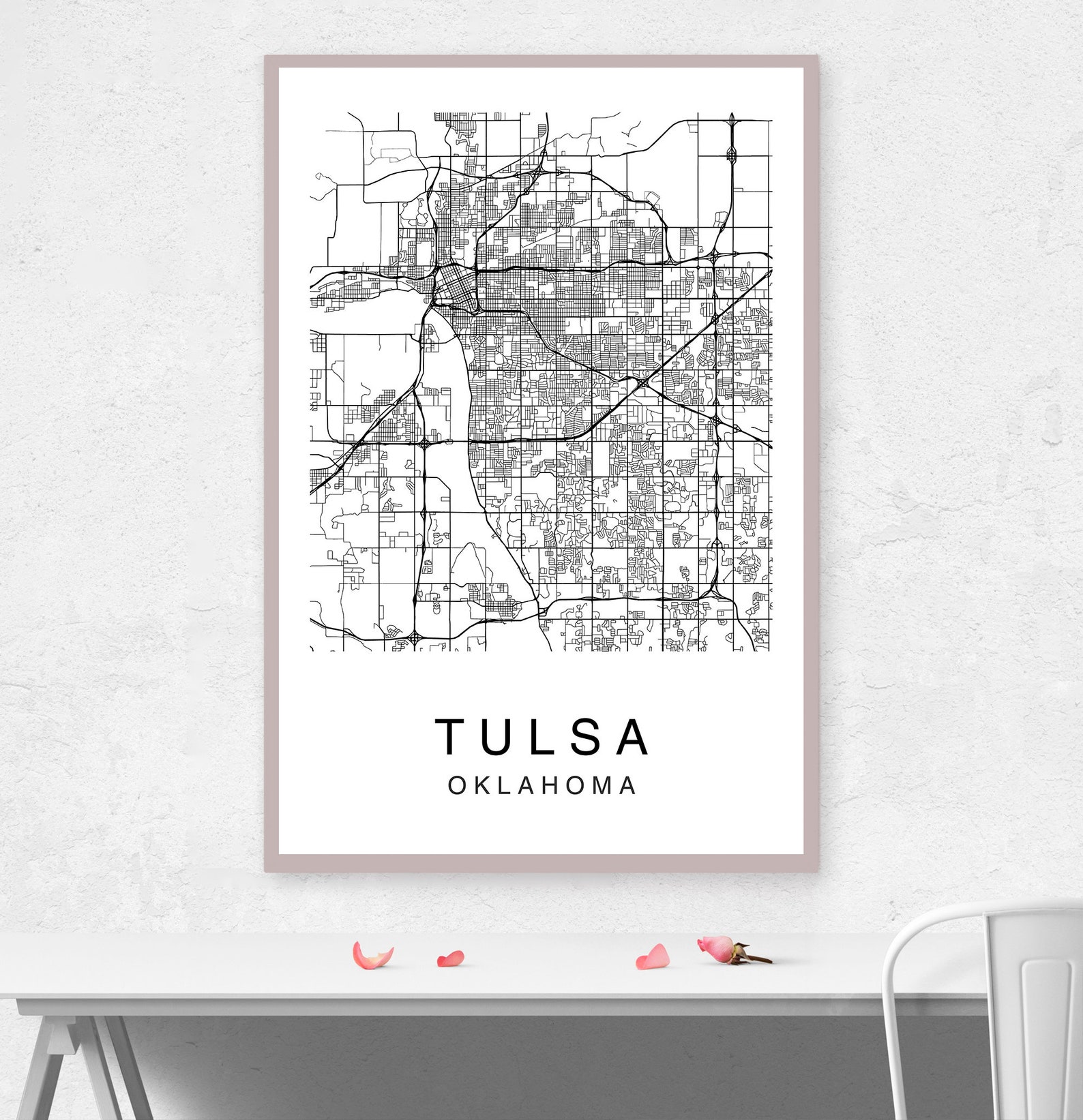 Tulsa Map Print Tulsa City Map Art Map Poster Map Wall Art | Etsy