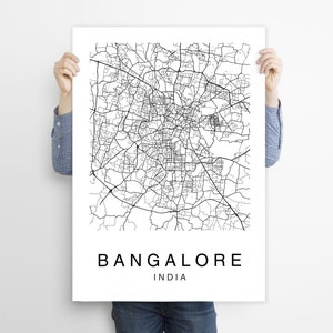 Bangalore Map Print City Map Prints Bangalore Map City | Etsy