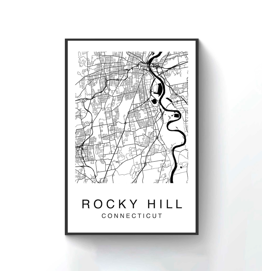 Rocky Hill Map, Rocky Hill City Map, Map Poster, Map Print, Rocky Hill