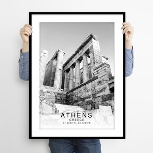 Athen Print, Athen Reiseplakat, Athen Poster, Athen Kunstdruck, Athen Wandkunst, Griechenland Poster, Griechenland Print, Athen Koordinaten Print