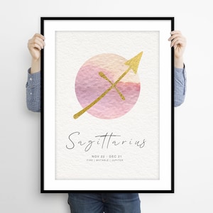 Sagittarius Zodiac Print: Star Sign Astrology Wall Art (Digital Download)