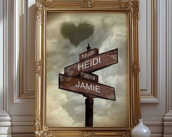 Personalized Family Names Date of Birth Vintage Street Sign Street Sign Multi - Names Wall Art Best Gift
