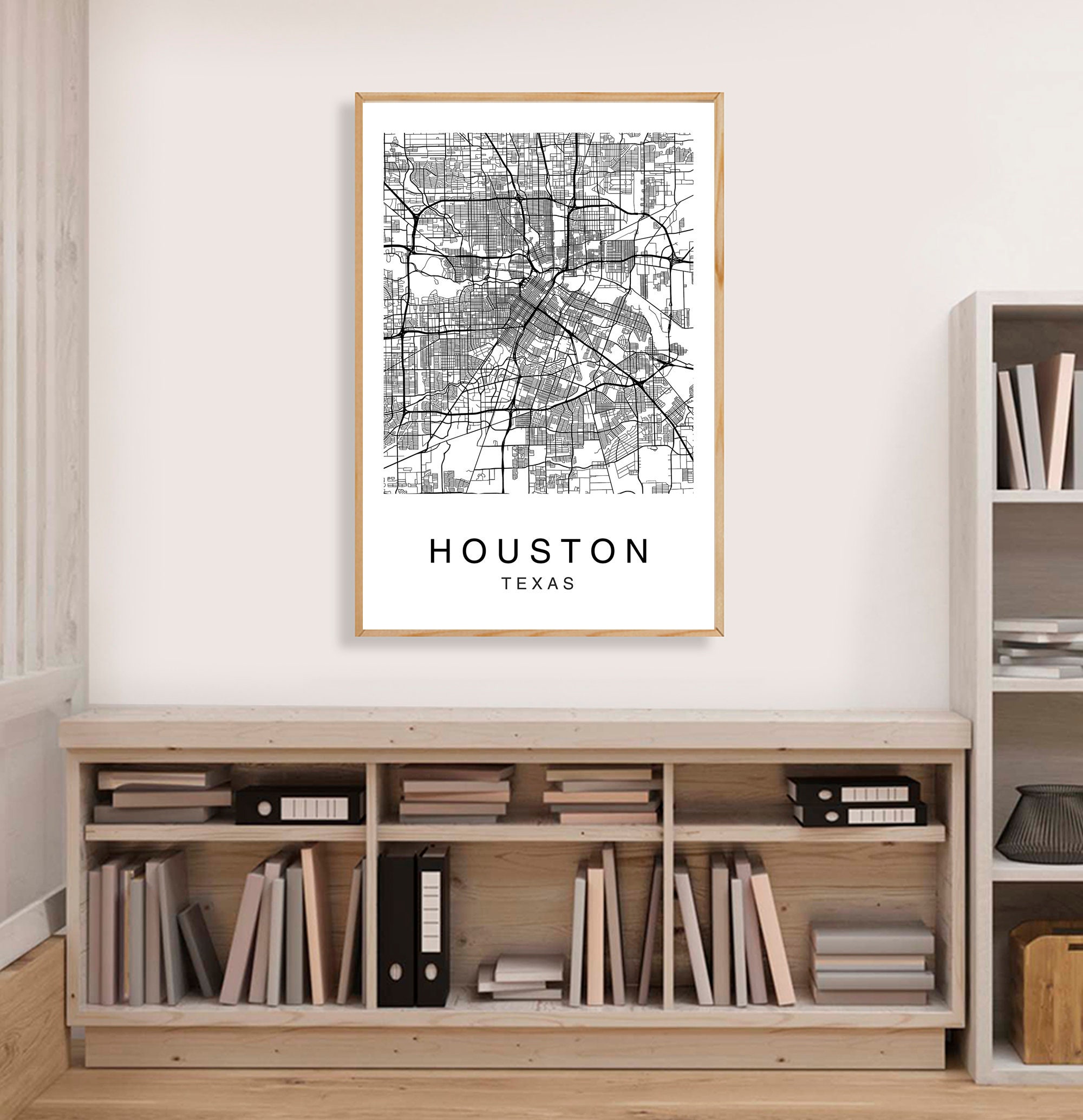 Houston Map Print Map Print Art Print Houston Wall Art | Etsy