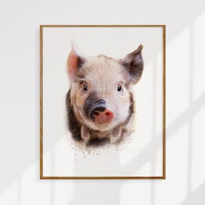 Baby Pig Print, Baby Animal Prints, Baby Decor, Baby Wall Art, Pig Wall Art, Baby Room Decor, Animal Prints, Animal Art, Nursery Animal Art