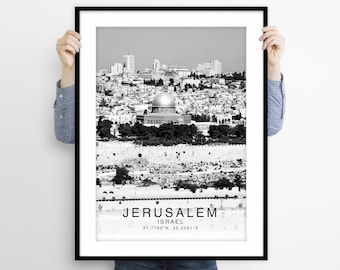 Jerusalem Art Print, Jerusalem Poster, Jerusalem Photo, Jerusalem Wall Art, Jerusalem Black and White, Israel Poster, Jerusalem Print Decor