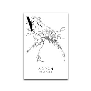 Aspen Map Aspen City Map Map Poster Map Print Aspen Street - Etsy