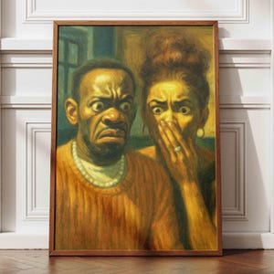 Stank Face Funny Wall Art Print, Afrocentric Expressionist Poster for Bathroom or Barbershop, Bold Cultural Home Decor, Shipped to You