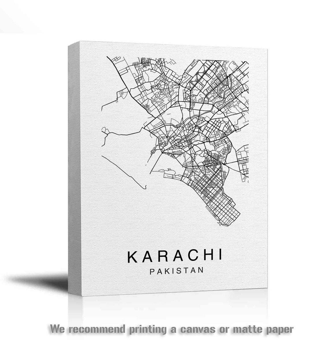 Karachi Map Print Karachi Map Wall Art Karachi City Map Etsy