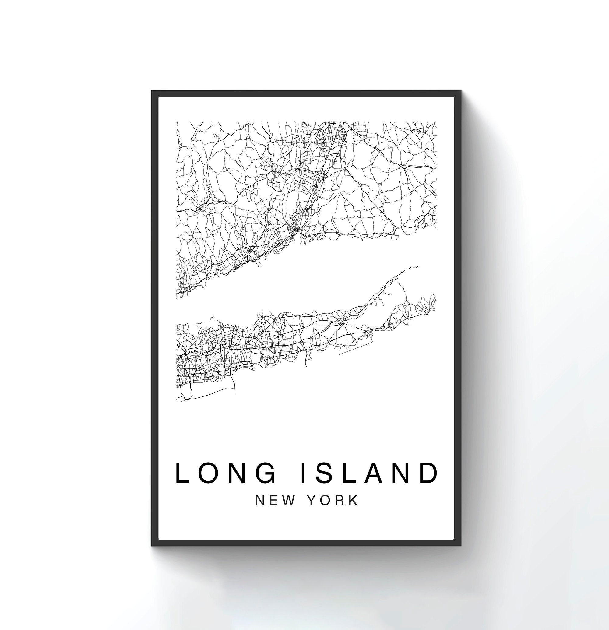 Long Island Map Print Long Island Map Poster Wall Art City - Etsy