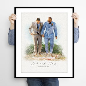 Custom Wedding Portrait, Watercolor Painting From Photo, Custom Wedding Watercolor, Personalised Wedding Gift, Custom Wedding Art Print Gift