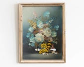 Funny Bee Upcycle Art Print: Modified Vintage Oil Painting