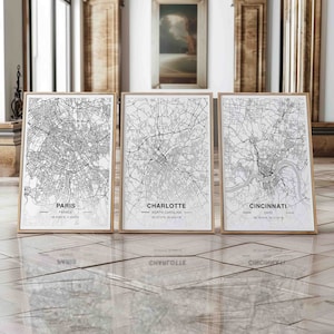 Mapa personalizado, mapa de qualquer cidade, pôster de mapa personalizado, qualquer cidade, qualquer cidade, mapa personalizado, mapa grande, sua cidade, cidade personalizada, arte de parede com mapa da cidade