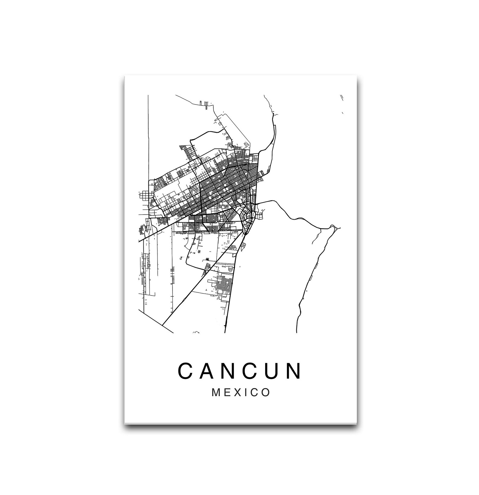 Cancun Map Print Cancun Map Poster Wall Art City Map Street | Etsy