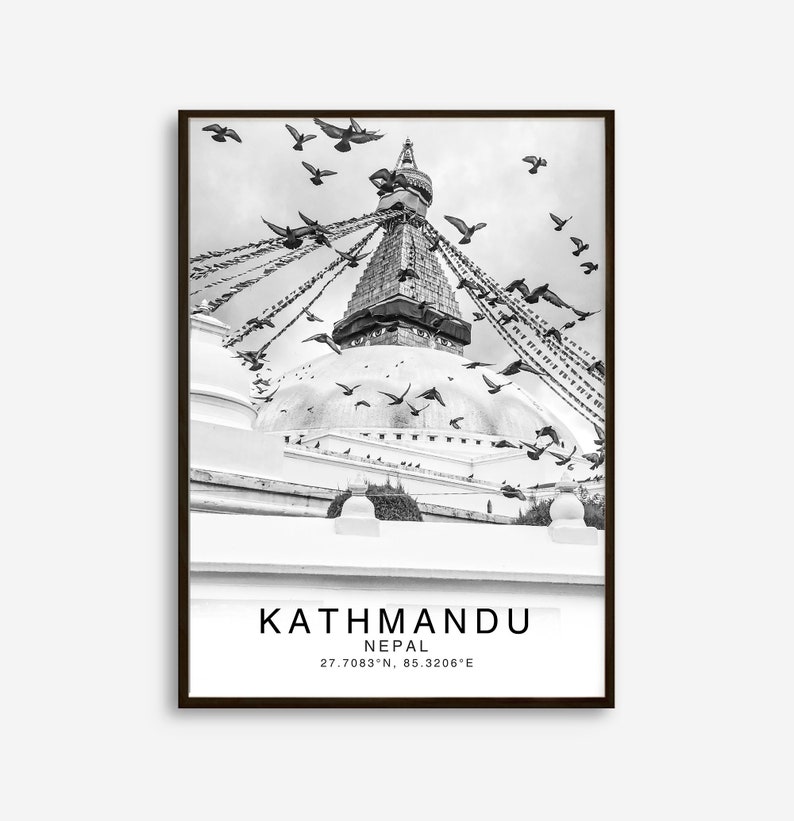 Katmandou, Katmandou Print Noir et Blanc, Nepal Wall Art, Nepal Poster, Nepal Photo, Nepal Wall Decor, Katmandou Poster, Nepāl, Asia Print image 6