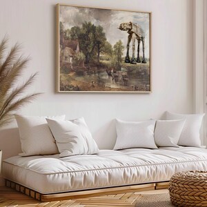 Altered Vintage Art Gift, Funny Wall Decor, Antique Oil Painting, Humor Alter Landscape Paintings image 9