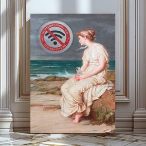 Ritratti di donne alterati, trasformati in cultura pop, arte murale offline, divertenti dipinti storici alterati, illustrazioni di moda