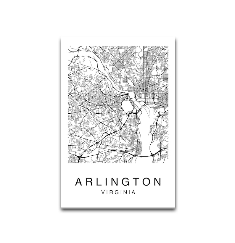 Arlington Map Arlington City Map Map Poster Map Print - Etsy