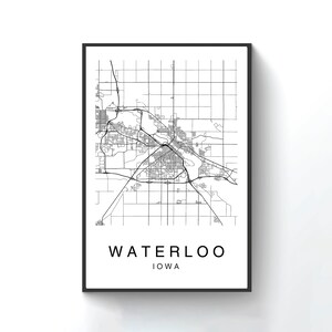 Waterloo Map Waterloo City Map Map Poster Map Print - Etsy