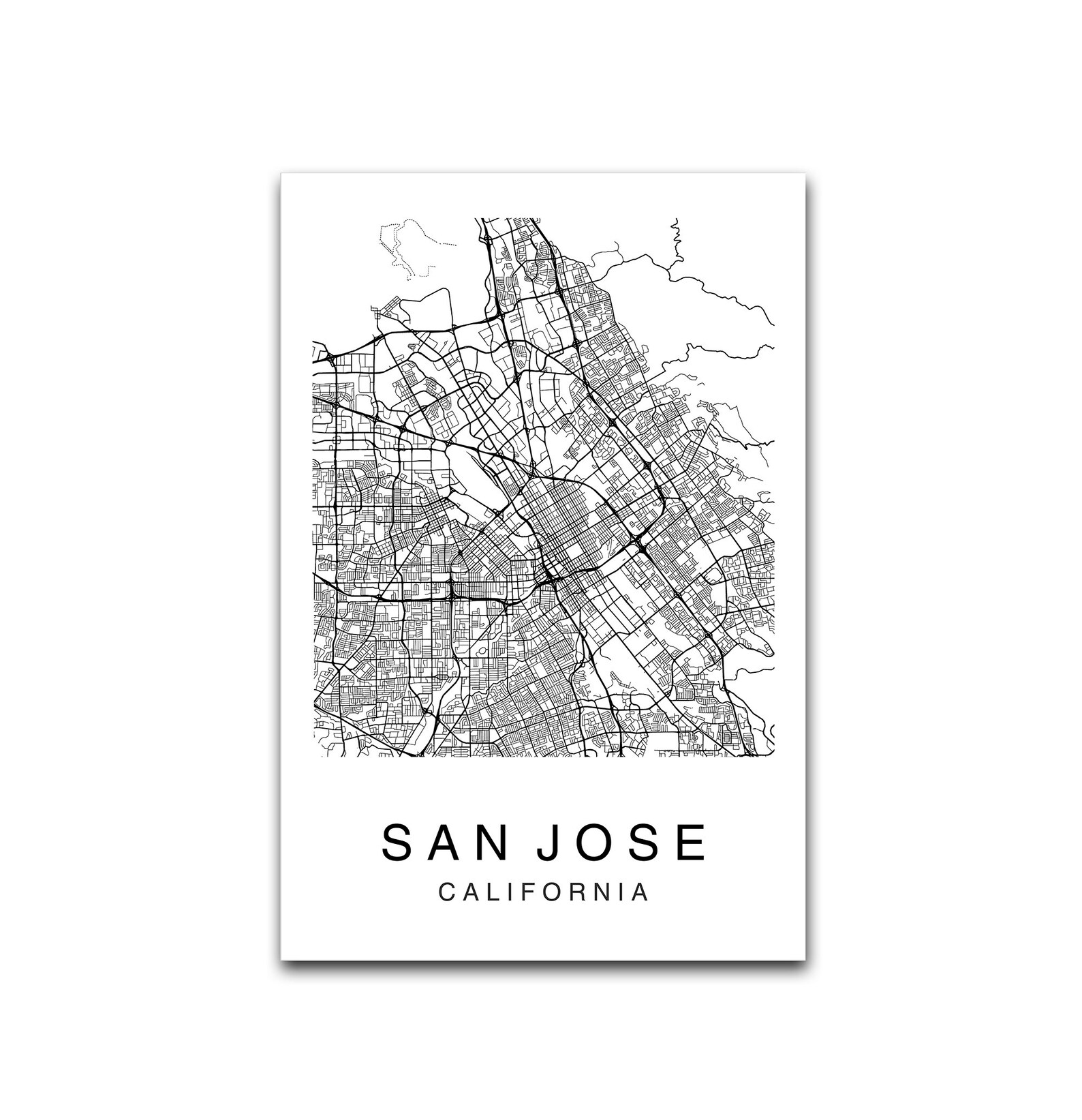 San Jose Map Print San Jose Map Poster Wall Art City Map Etsy