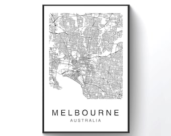 Melbourne Map Print, Melbourne Map Poster Wall Art, City Map Art, Street Map Art Decor, Road Map Gift, Australia Map, City Map, Custom Map