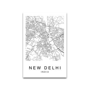 New Delhi Map New Delhi City Map Map Poster Map Print New - Etsy