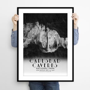 Carlsbad Caverns National Park Poster, Travel Poster, New Mexico Wall Art, Carlsbad Caverns Print, National Park Art, Travel Gifts, Wall Art