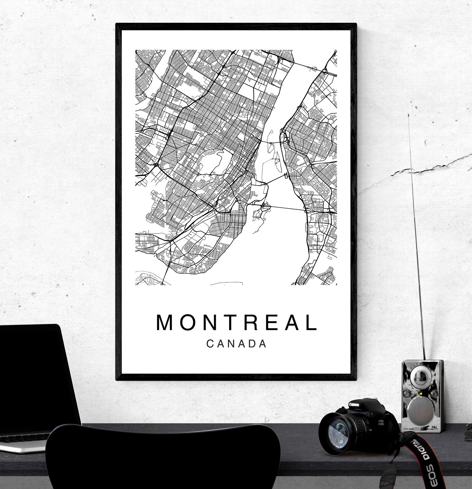 Montreal Map Print, Montreal Map Poster Wall Art, City Map, Printable ...