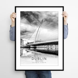 Dublin, Dublin City Travel Poster Print, Irland Reiseplakat, Dublin Wanddekor, Irische Reisedruck, Dublin Kunst, Dublin Koordinaten Druck