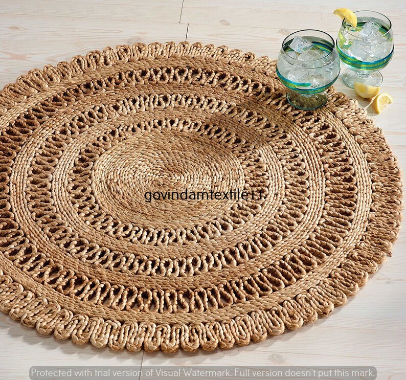 Jute Rugfarm House Area Rug Natural Boho Rug Living Room Etsy