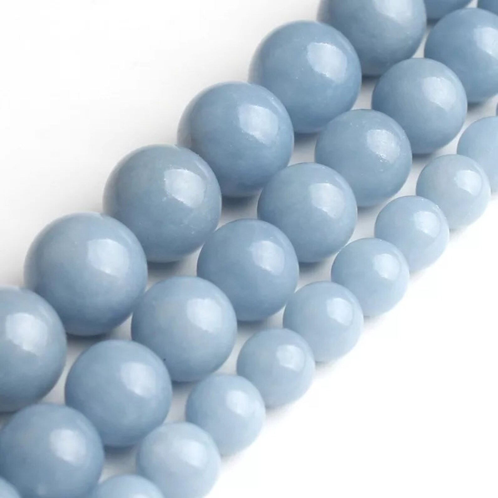 Angelite Beads AAA Quality 68& 10MM Size availableRound Etsy