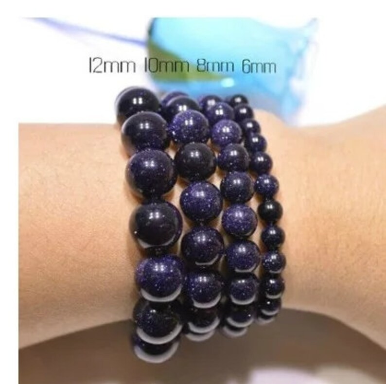 Natural Blue Sandstone Bracelet AA Quality 68101214MM Size - Etsy