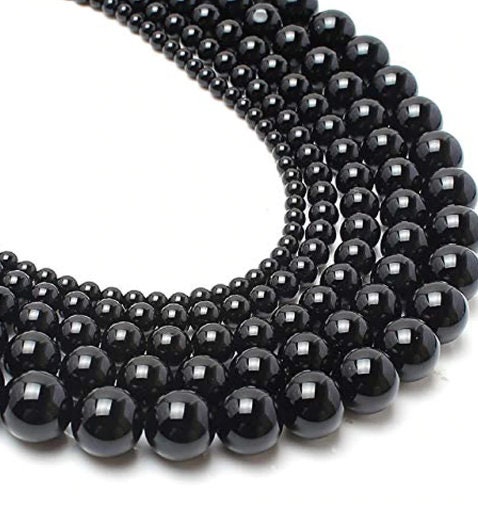 Natural Black Onyx Agates Chalcedony Beads AAA Quality - Etsy