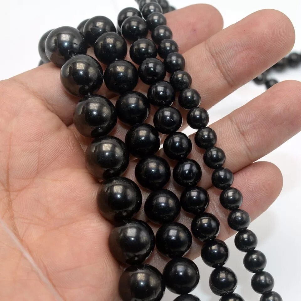 Natural Jet Beads AAA Quality 68 &10MM Size availableRound Etsy