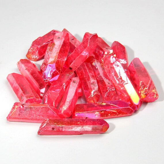 10pcs/Lot Crystal Quartz Sticks Bead Bulk Drilled Point Spacer Etsy