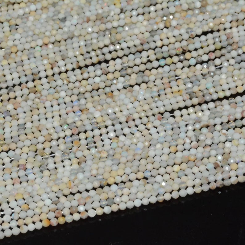 Natural Faceted Precious Opal Beads AAA Quality 2.5MM Size available,Faceted Bead,Smooth Faceted Beads Jewelry Making,Polished Opal Beads