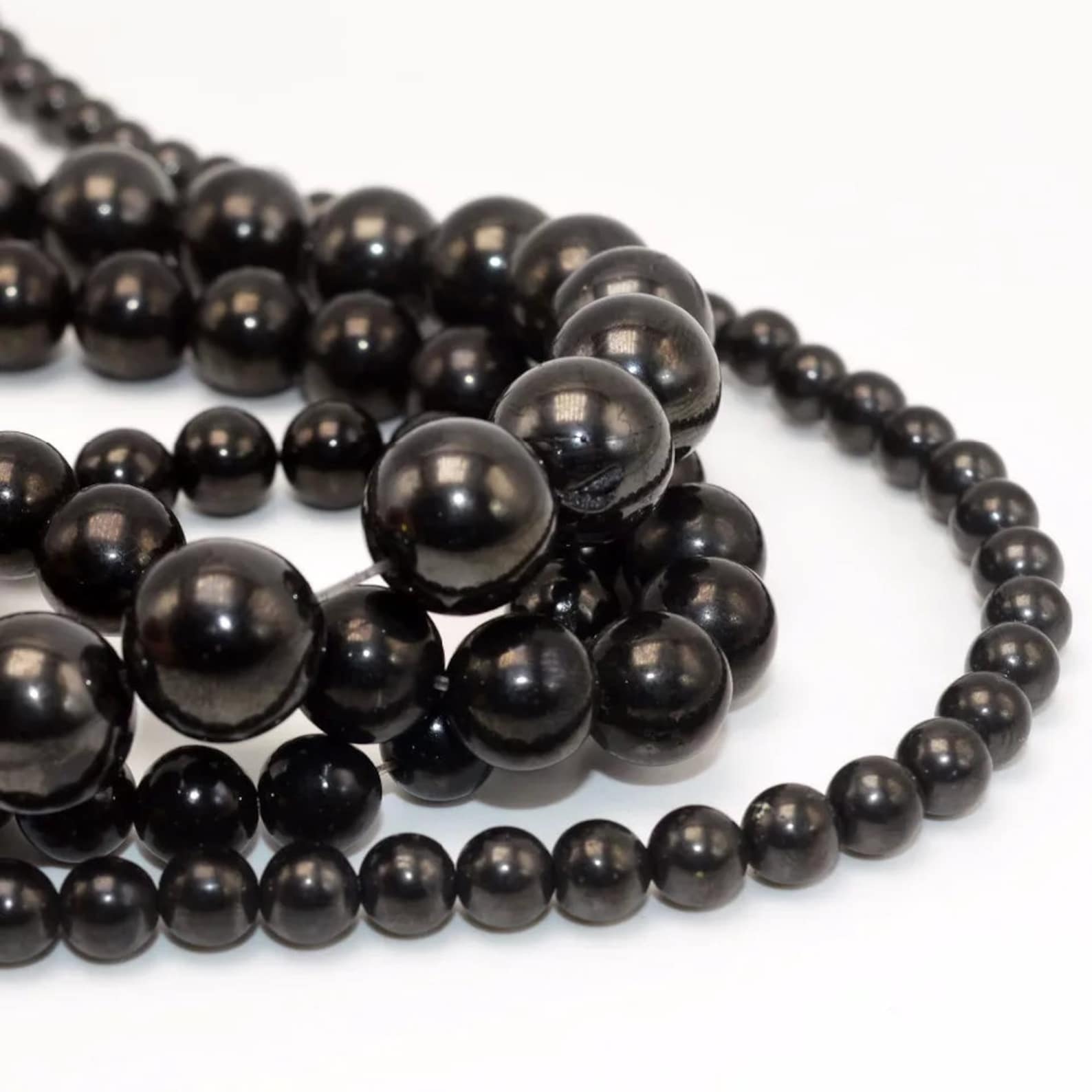 Natural Jet Beads AAA Quality 68 &10MM Size availableRound Etsy