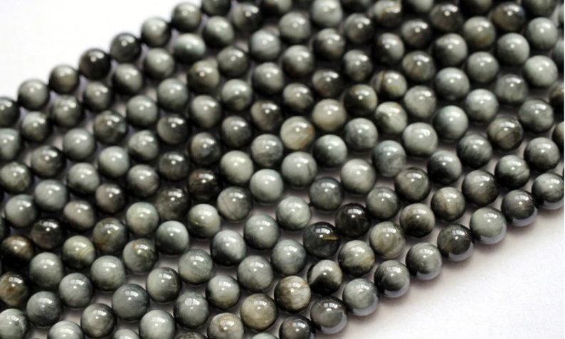 Natural Brazil Grey Cat/'s Eye Beads AAA Quality 6MM Size available,Round Beads,Smooth Round Beads,Jewelry Making,Polished Cat/'s Eye Bead