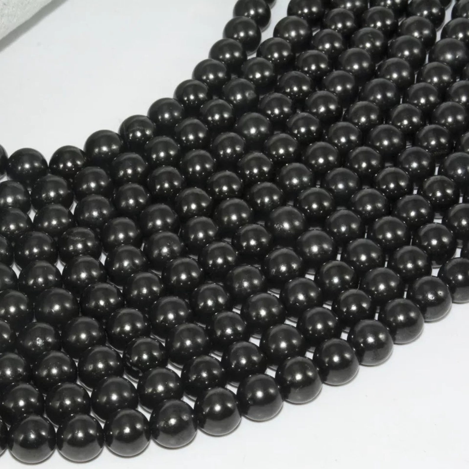 Natural Genuine Shungite Beads AAA Quality 8MM Size Etsy