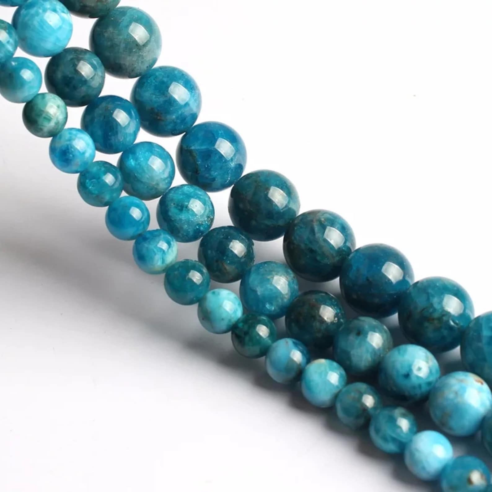 Natural Blue apatite beads AAAA Quality 68& 10MM Size | Etsy