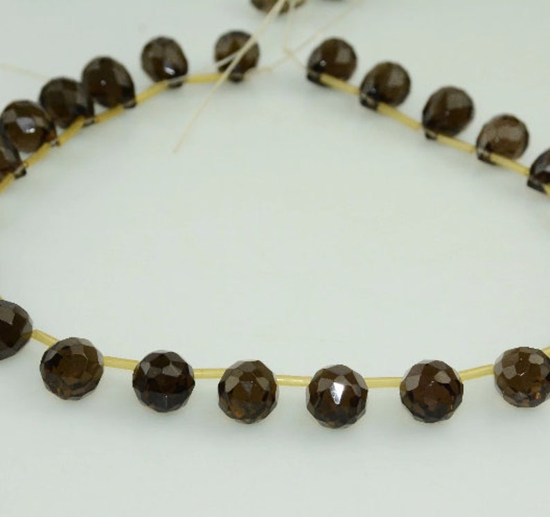 Natural Faceted Smoky Quartz Teardrop Beads AAA Quality 12x16MM Size available,Faceted,Smooth Beads Jewelry Making,Polished Teardrop Beads