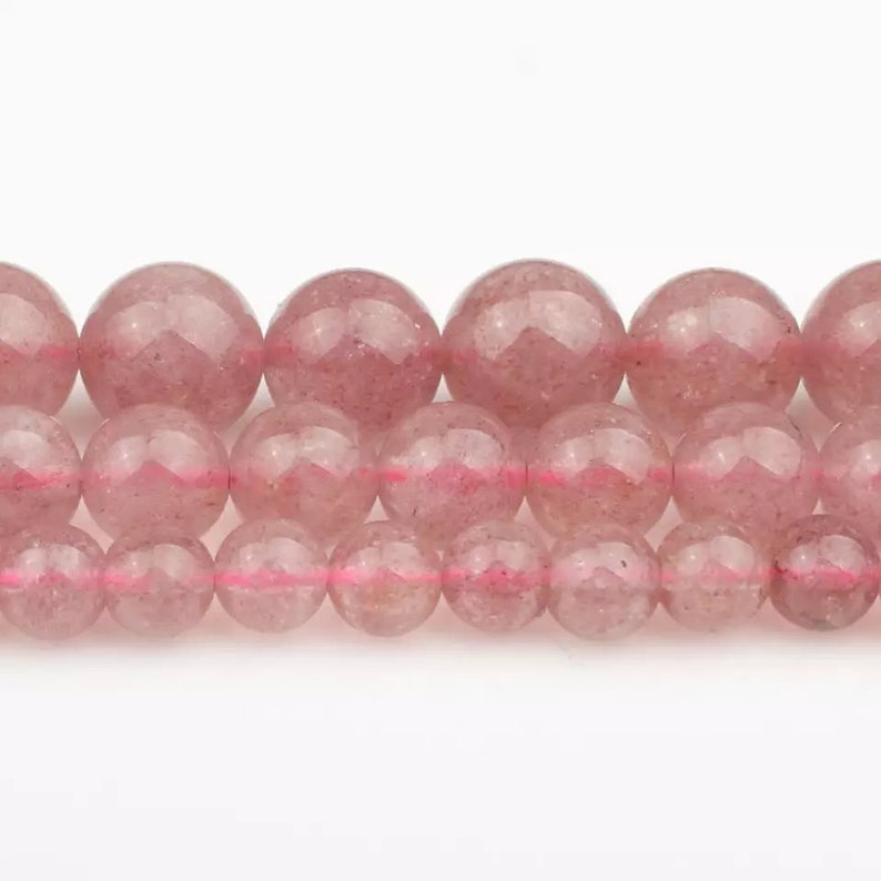 /& 10MM Size available,Round Beads,Smooth Beads,Jewelry Making,Polished Strawberry Quartzs Beads Strawberry Quartzs Beads AAA Quality 6,8