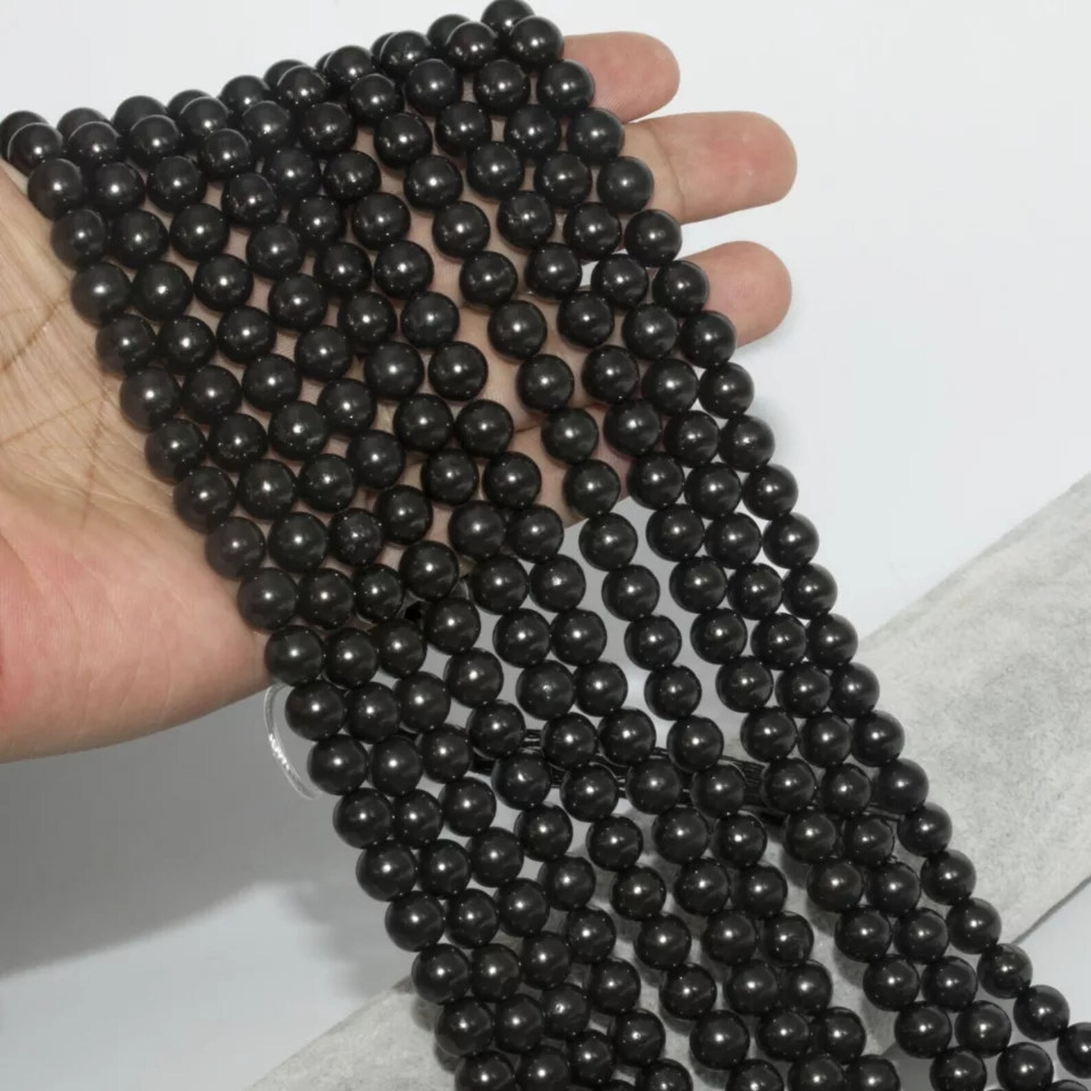 Natural Genuine Shungite Beads AAA Quality 8MM Size Etsy